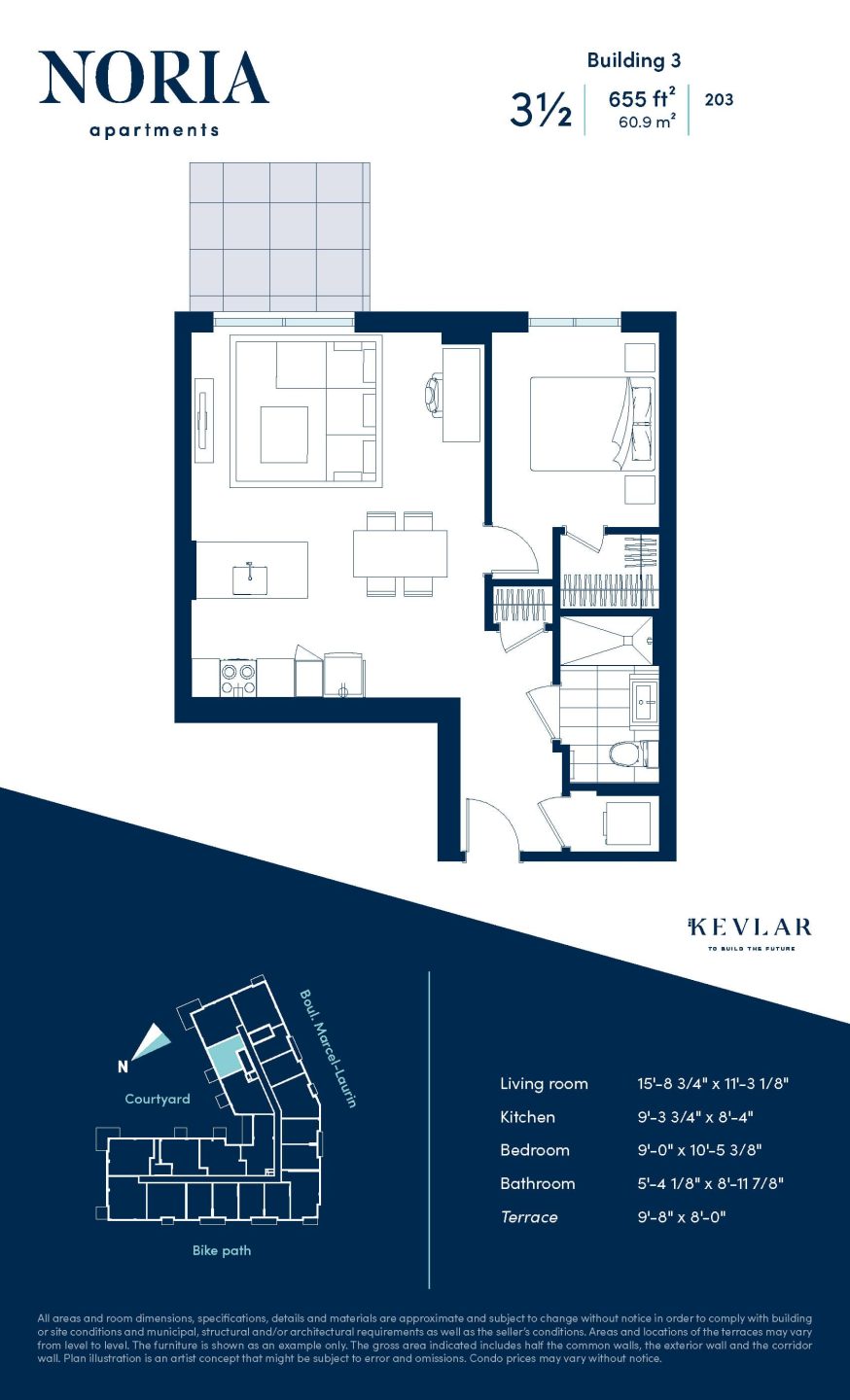 Typical 3½ Apartment Noria Apartments for rent SaintLaurent Montreal