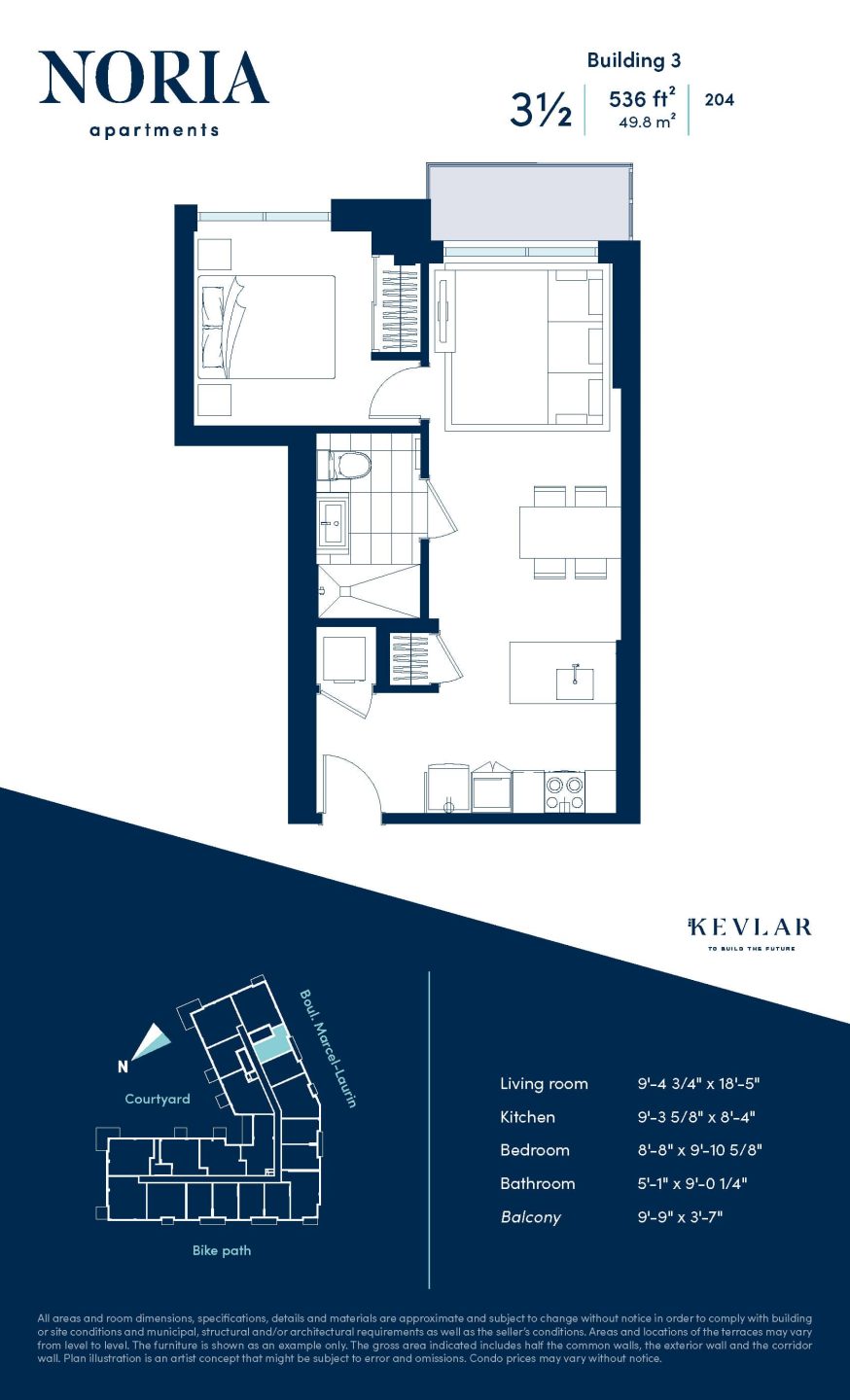 Typical 3½ Apartment Noria Apartments for rent SaintLaurent Montreal