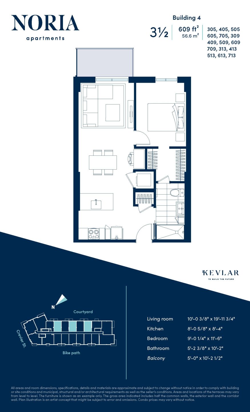 Typical 3½ Apartment Noria Apartments for rent SaintLaurent Montreal
