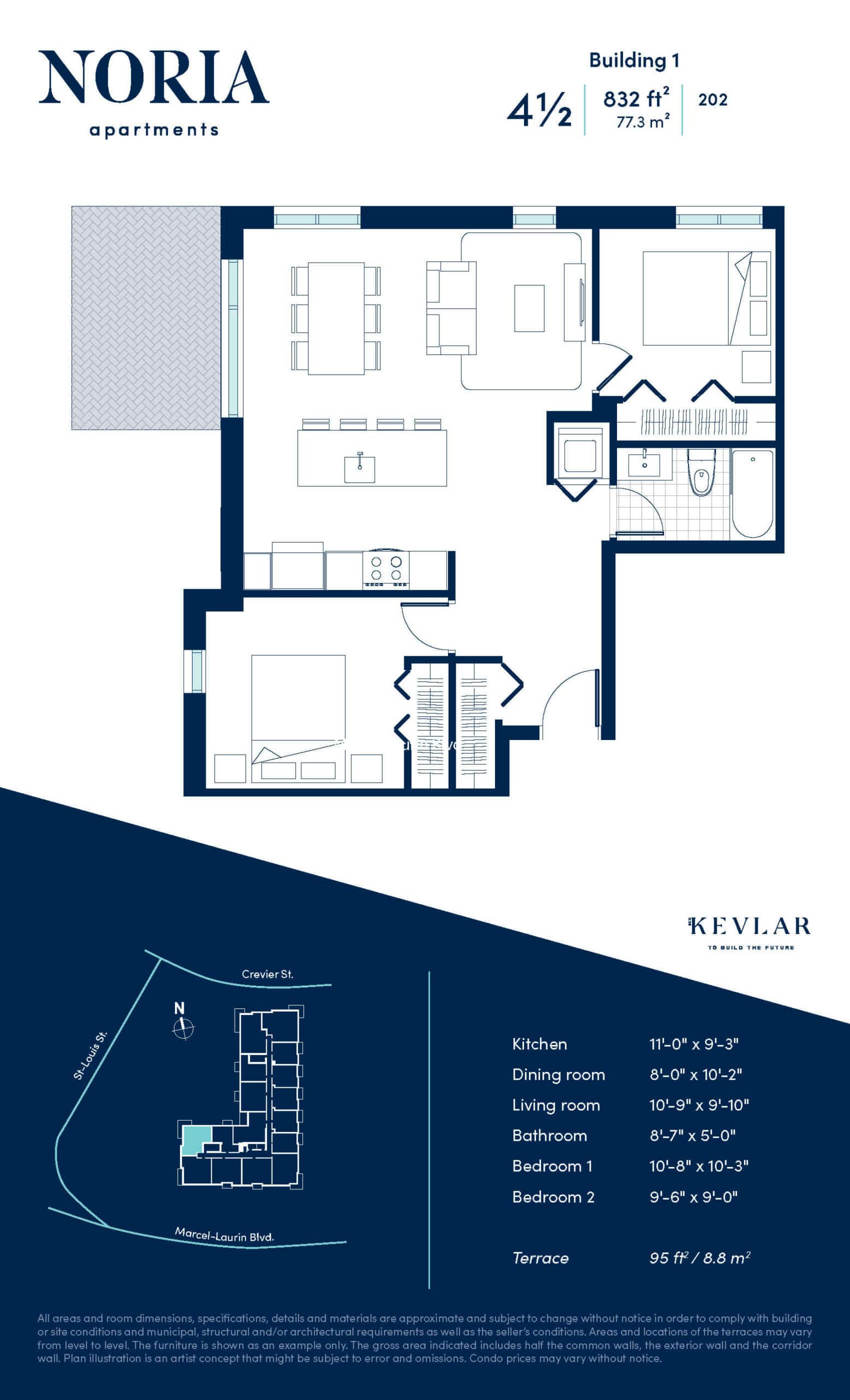 Rent a 4 and a half apartment at a reasonable price Saint-Laurent - Montreal.