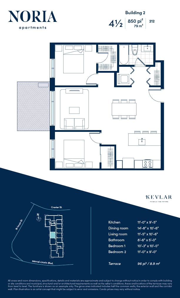 Rent a two bedroom apartment in Saint-Laurent - Montreal.