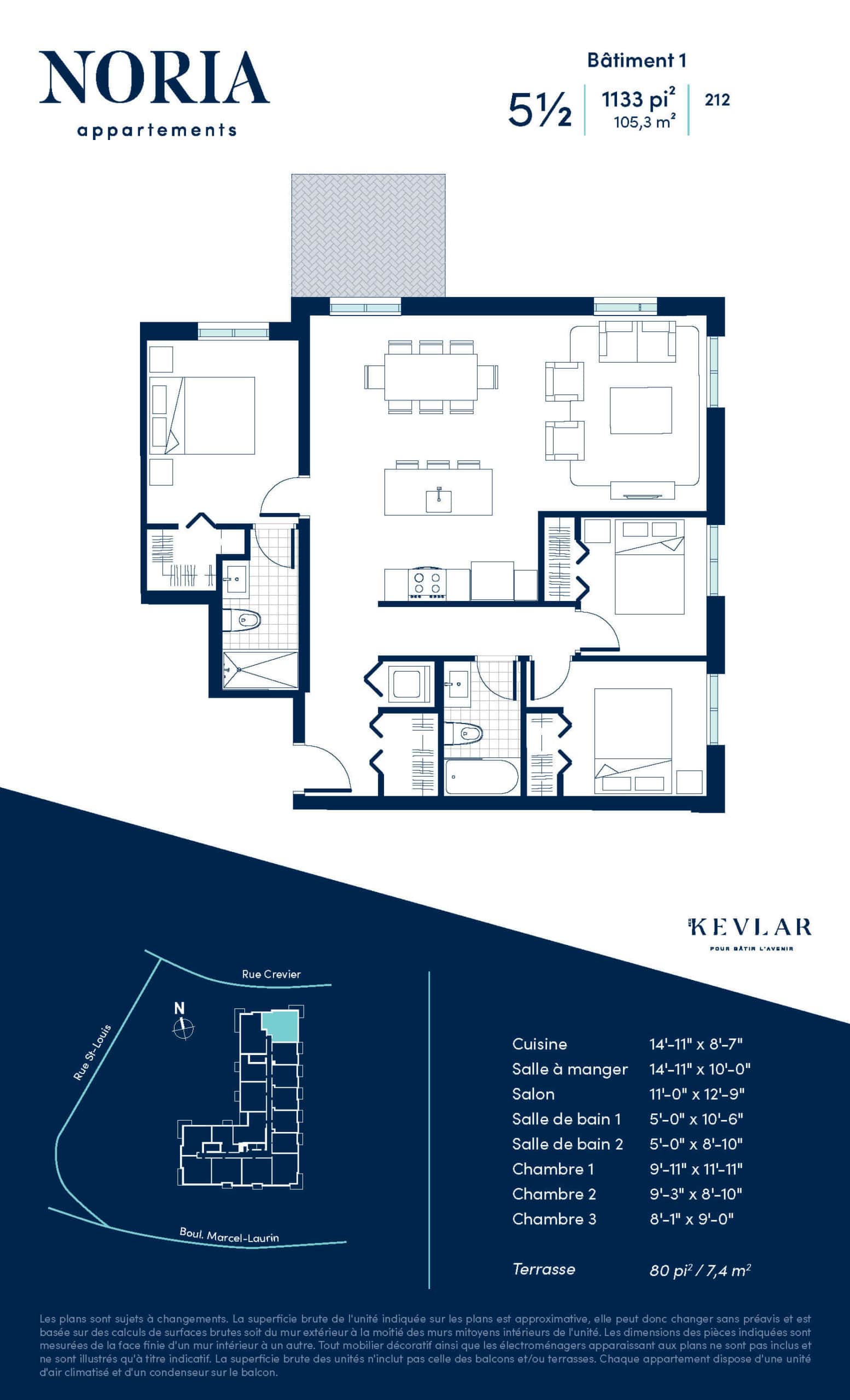 Apartment typical 5 half for rent in Saint-Laurent - Montreal.