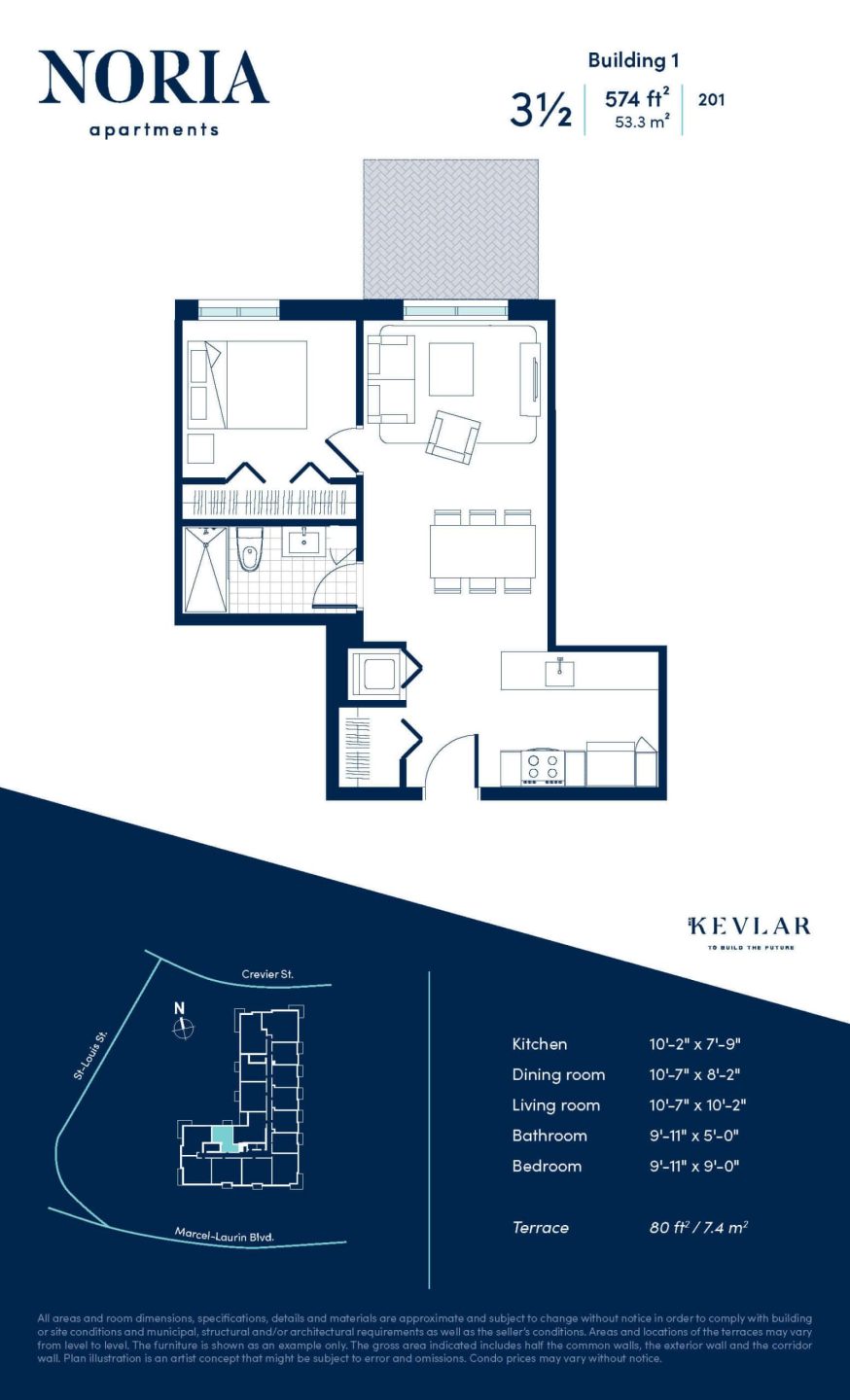 Typical 3½ Apartment Noria Apartments for rent SaintLaurent Montreal