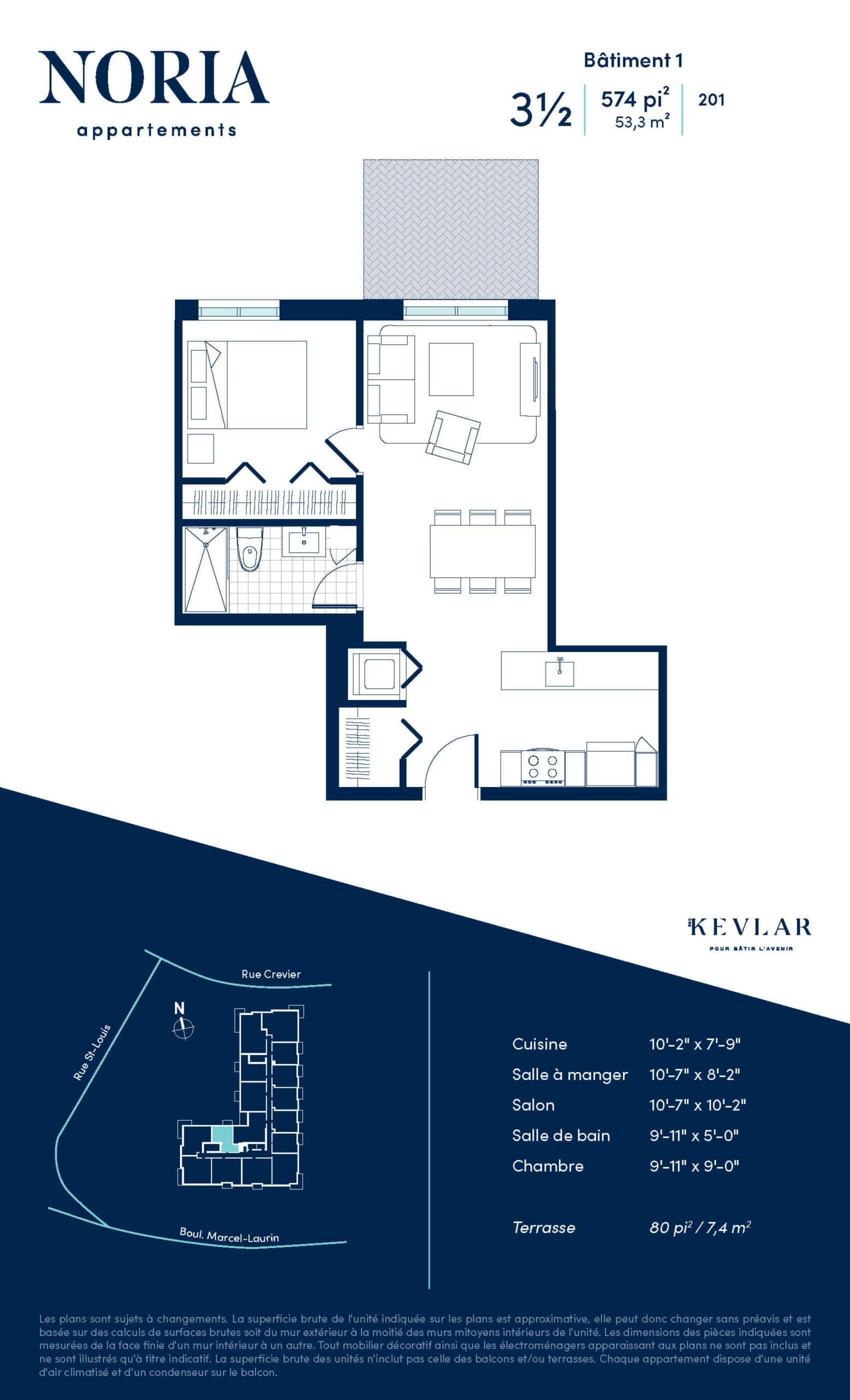 appartement de type 3½ en location à Saint Laurent, Montréal
