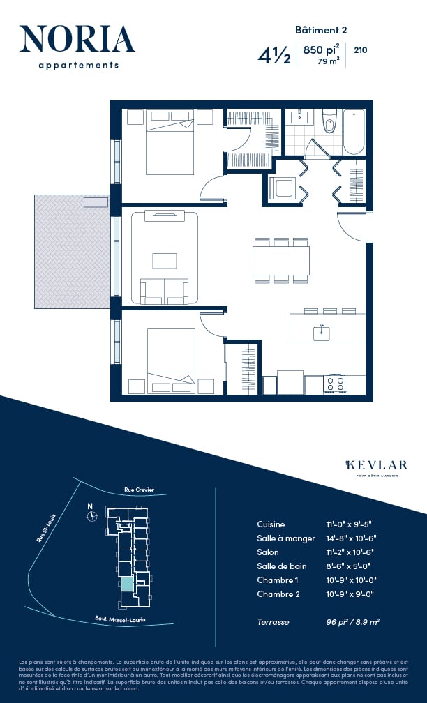 Louez un appartement deux chambre à St Laurent