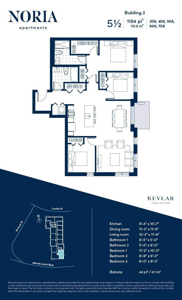 Luxury apartement for rent in St-Laurent
