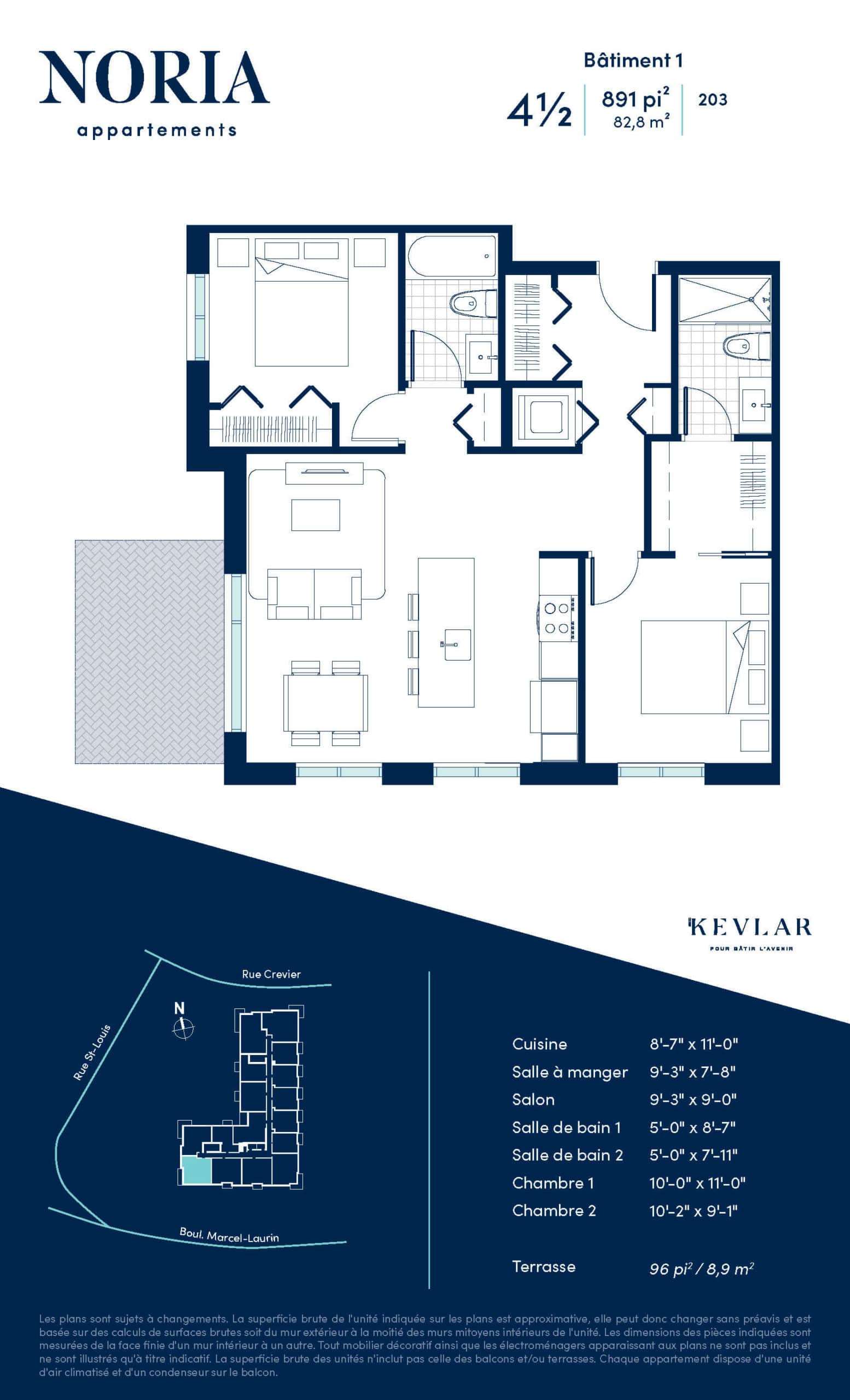 Location un appartement de type 4 et demi à prix raisonnable Saint-Laurent - Montréal.